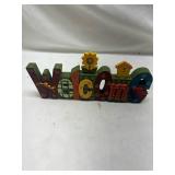 Welcome Wood Wall Sign with Decorative Accents