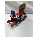 Patriotic Wooden Rocking Horse Decor