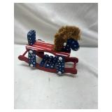 Patriotic Wooden Rocking Horse Decor
