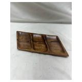 Wooden 3-Section Divided Tray