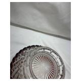 Ruby Red Rim Cut Glass Bowl