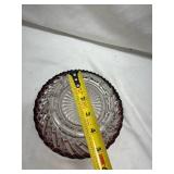 Ruby Red Rim Cut Glass Bowl