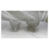 Clear Glass Pedestal Dessert Bowls Set