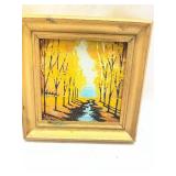 Mid-Century Abstract Landscape Oil Painting Set