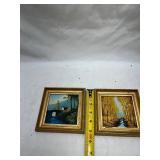 Mid-Century Abstract Landscape Oil Painting Set