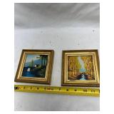 Mid-Century Abstract Landscape Oil Painting Set