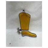 Yellow Stained Glass Boot Suncatcher