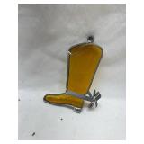 Yellow Stained Glass Boot Suncatcher