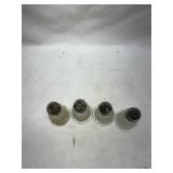 Glass Salt Shakers with Metal Tops - Set of 4