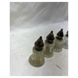 Glass Salt Shakers with Metal Tops - Set of 4