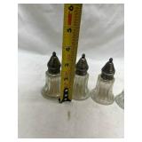 Glass Salt Shakers with Metal Tops - Set of 4
