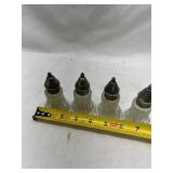 Glass Salt Shakers with Metal Tops - Set of 4