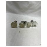 Glass Salt Shakers with Metal Tops - Set of 4