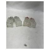 Salt and Pepper Shaker Set with Cut Glass Design
