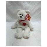 Ty Beanie Baby Valentino White Bear