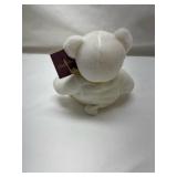Plush White Polar Bear with Gold Ribbon