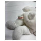Plush White Polar Bear with Gold Ribbon