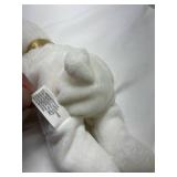 Plush White Polar Bear with Gold Ribbon