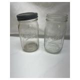 Clear Glass Atlas Mason Jar with Black Lid