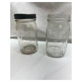Clear Glass Atlas Mason Jar with Black Lid