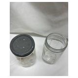 Clear Glass Atlas Mason Jar with Black Lid