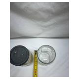 Clear Glass Atlas Mason Jar with Black Lid