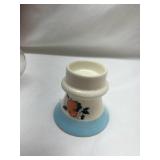 Japanese Ceramic Tea Light Holder with Floral Design