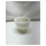 AVON Milk Glass Bowl with Pink Rose Design