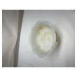 AVON Milk Glass Bowl with Pink Rose Design