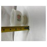 AVON Milk Glass Bowl with Pink Rose Design