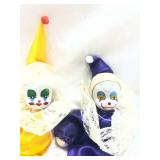 Decorative Porcelain Head Jester Dolls Set