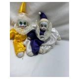 Decorative Porcelain Head Jester Dolls Set
