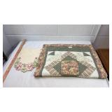 Floral Quilt Block and Doily Set