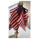 Set of Small American Stick Flags with Pointed Wooden Poles