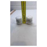 Decorative Salt and Pepper Shaker Set with Striped Bowl