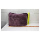 Decorative Throw Pillows Set - Purple Velvet & Gray Pattern