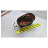 Christmas Snowman in Woven Sleigh Decoration