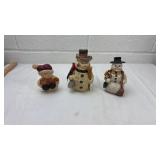 Set of 3 Holiday Snowman Figurines
