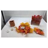Fall Decor Set with LED Maple Leaf Garland