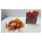 Fall Decor Set with LED Maple Leaf Garland