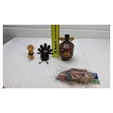 Fall Harvest Scene Metal Art Set with Flying Witch