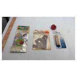 Sewing Notions Collection - Clover Yo-Yo Maker, Rusty Tin-Tique & Measuring Tape