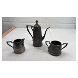 Traditional Black Pewter Coffee Service Set