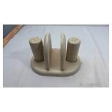 Wooden Salt and Pepper Shaker Set with Stand
