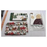Winter Farm Scene Fabric Bundle with Buffalo Plaid