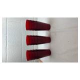 Set of 12 Ruby Red Glass Tumblers
