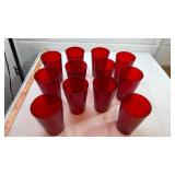 Set of 12 Ruby Red Glass Tumblers