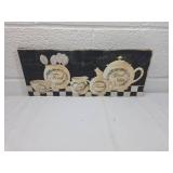 Kitchen Tea Set Wall Art on canvas