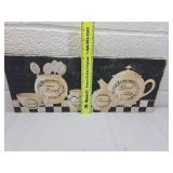 Kitchen Tea Set Wall Art on canvas