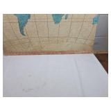 World Map Wall Art in Blue Tones on canvas
